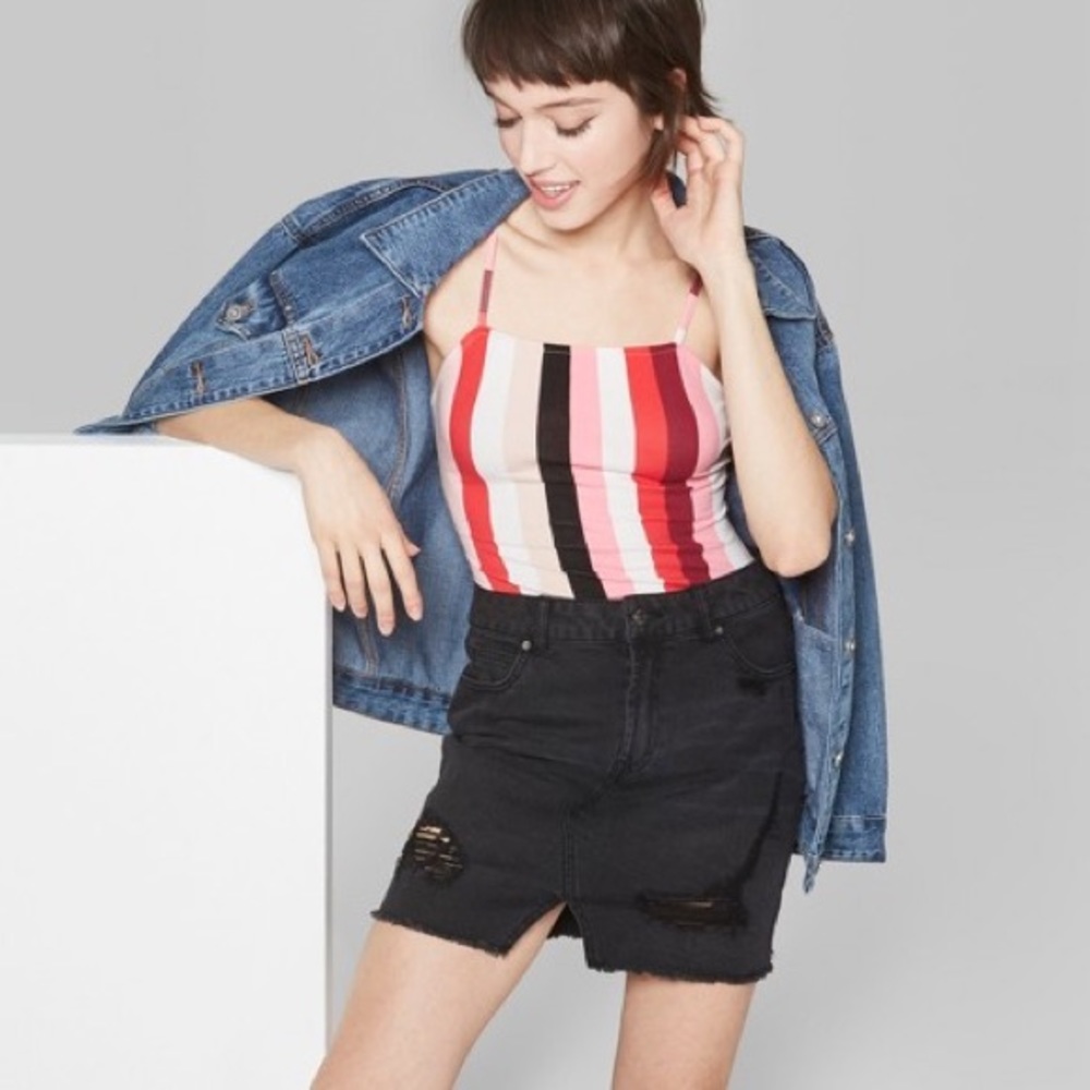 Wild Fable distressed denim mini skirt